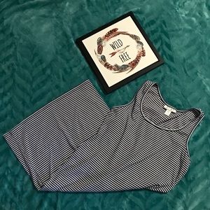 Motherhood Maternity Navy/White Stripe Midi Dress